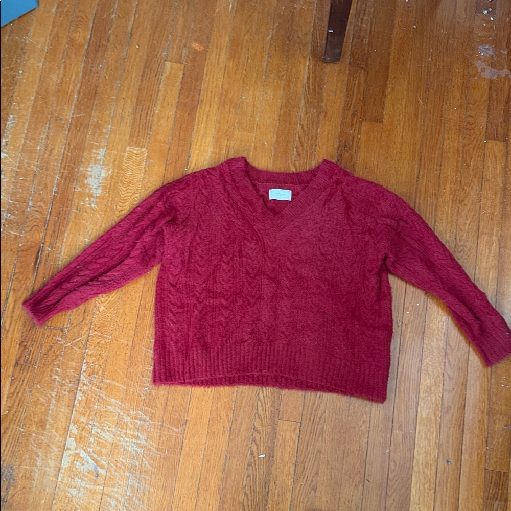 Lucky Brand Deep Red V-Neck Sweater